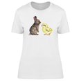 thumbnail image 1 of Little Chick & Happy Bunny T-Shirt Women -Image by Shutterstock, Female Medium, 1 of 2