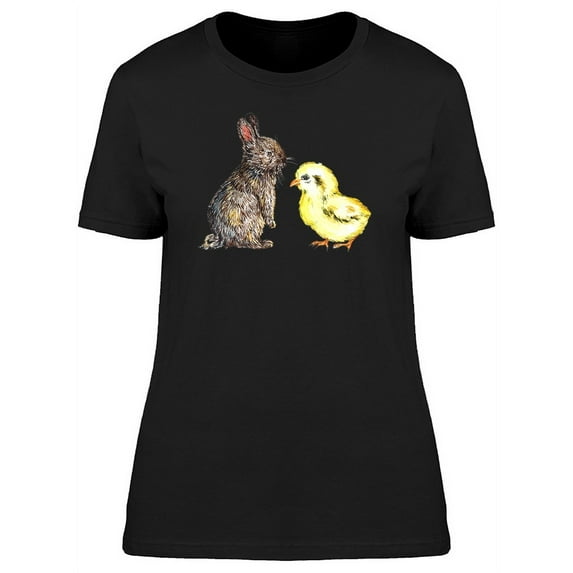 Little Chick & Happy Bunny T-Shirt Women -Image by Shutterstock, Female x-Large