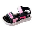 thumbnail image 1 of Little Child Boy Sandals Size 10.5 Round Toe Slip-On Boy Shoes Fashion Comfortable Beach Sandals with Soft Soles In Summer(Pink,4-4.5 Years), 1 of 4