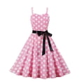 thumbnail image 1 of Little Child Girls Dresses Polka Dots Printed Sleeveless O-Neck Spring Summer Button Princess Comfy Soft Sundress For Children, 1 of 3