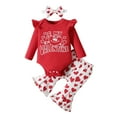 Little Child Outfits Girls Long Sleeve Valentine's Day Romper Bodysuit