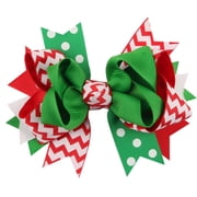 Little Christmas Holiday Hair Bow Clip Accessory
