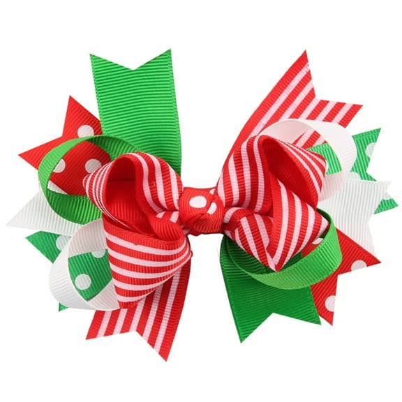 Little Christmas Holiday Hair Bow Clip Accessory