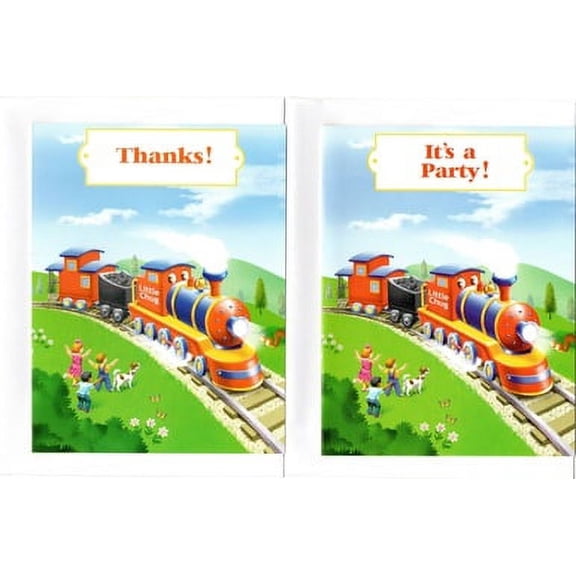 Little Chug Party Invite and Thank You Combo Pack
