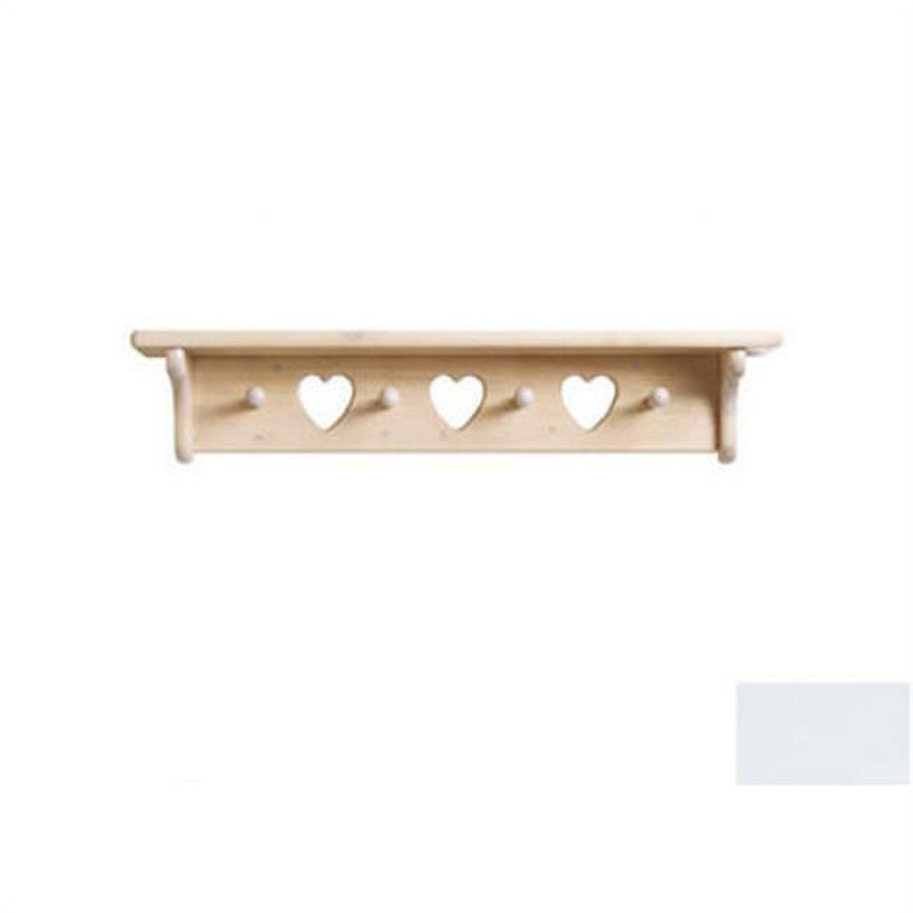 Little Colorado 1234SWHT Heart Peg Shelf in Solid White