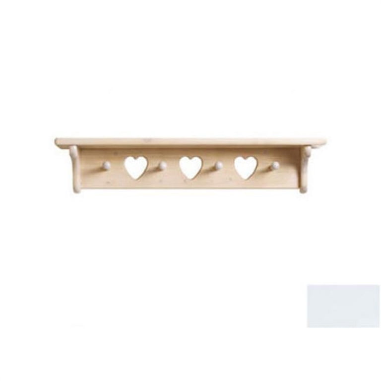 Litte Colorado 棚 Little Colorado 1234SWHT Heart Peg Shelf in Solid White - Walmart.com