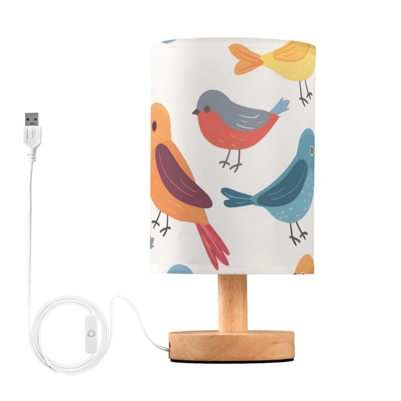 Little Colorful Birds Cartoon Table Lamp with USB Port LED Warm Light Lamp Night Light Home Decor