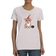 thumbnail image 1 of Little Corgi Let's Party T-Shirt Women -Image by Shutterstock, Female x-Large, 1 of 4