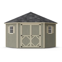Little Cottage Co. 10x10 Classic Five Corner Shed, Outdoor Wood Storage Shed Do-It-Yourself Panelized Kit