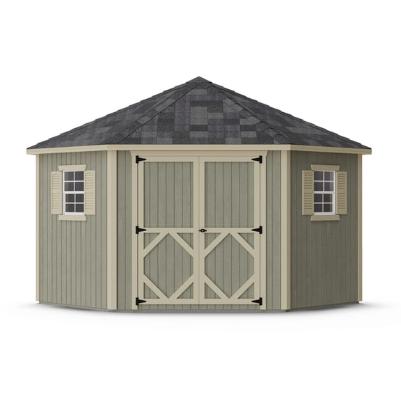 Little Cottage Co. 10x10 Classic Five Corner Shed, Outdoor Wood Storage Shed Do-It-Yourself Panelized Kit