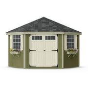 Little Cottage Co. 10x10 Colonial Five Corner Shed with Operable Windows, Wood Outdoor Storage Do-It-Yourself Panelized Kit with Floor