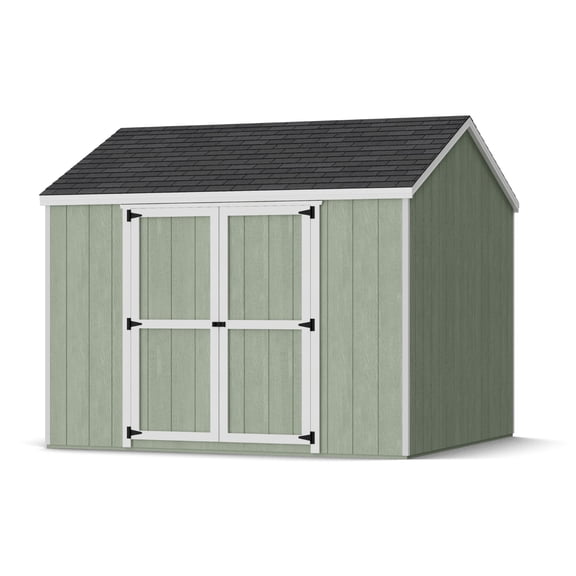 Little Cottage Co. 10x10 Value Gable Shed with Side Entry and Floor, Outdoor Wood Storage Do-It-Yourself Kit