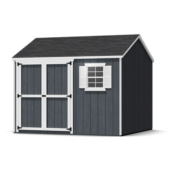 Little Cottage Co. 10x10 Value Workshop Shed with Operable Windows and Floor, Outdoor Wood Storage Do-It-Yourself Precut Kit