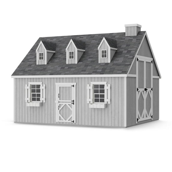 Little Cottage Co. 10x12 Cape Cod Playhouse with Floor, Outdoor Wood Do-It-Yourself Kit