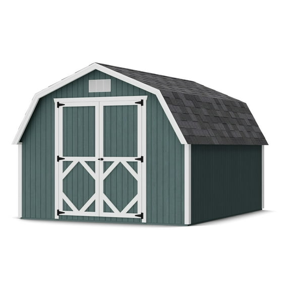Little Cottage Co. 10x12 Classic Gambrel Barn with 4 ft. Sidewalls, Outdoor Wood Storage Shed Do-It-Yourself Precut Kit