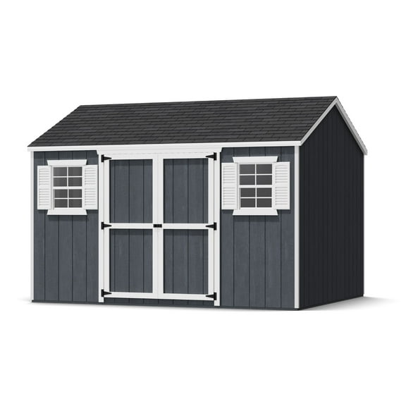 Little Cottage Co. 10x12 Value Workshop Shed with Operable Windows and Floor, Outdoor Wood Storage Do-It-Yourself Precut Kit