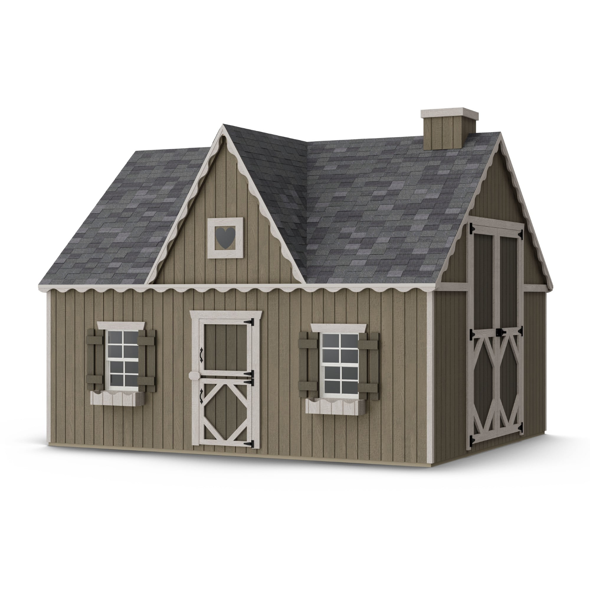 Victorian 10x12 Brown Wood Playhouse with Loft and Floor