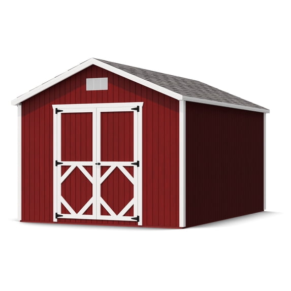 Little Cottage Co. 10x14 Classic Gable Shed with Floor, Outdoor Wood Storage Shed Do-It-Yourself Precut Kit