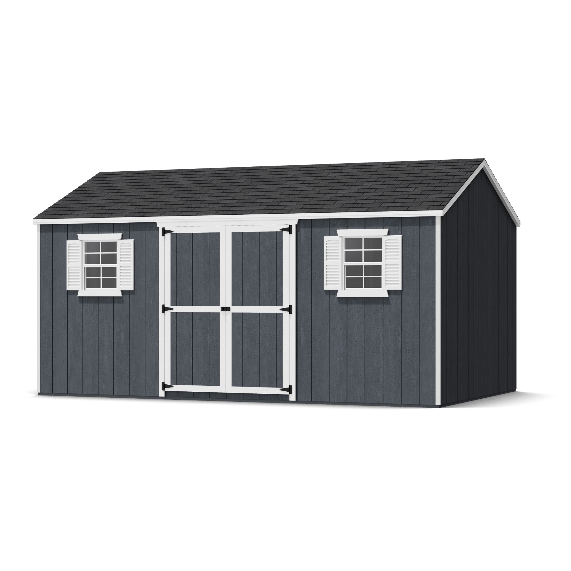 10' x 16' Gray Wood Workshop Shed Kit with Windows