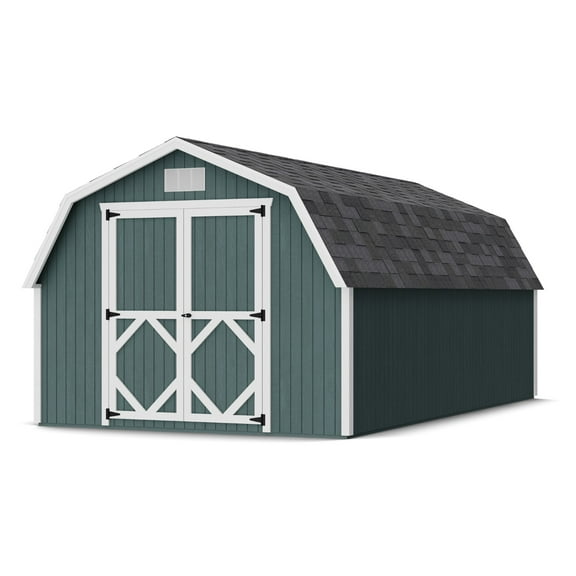 Little Cottage Co. 10x18 Classic Gambrel Barn with 4 ft. Sidewalls, Outdoor Wood Storage Shed Do-It-Yourself Precut Kit