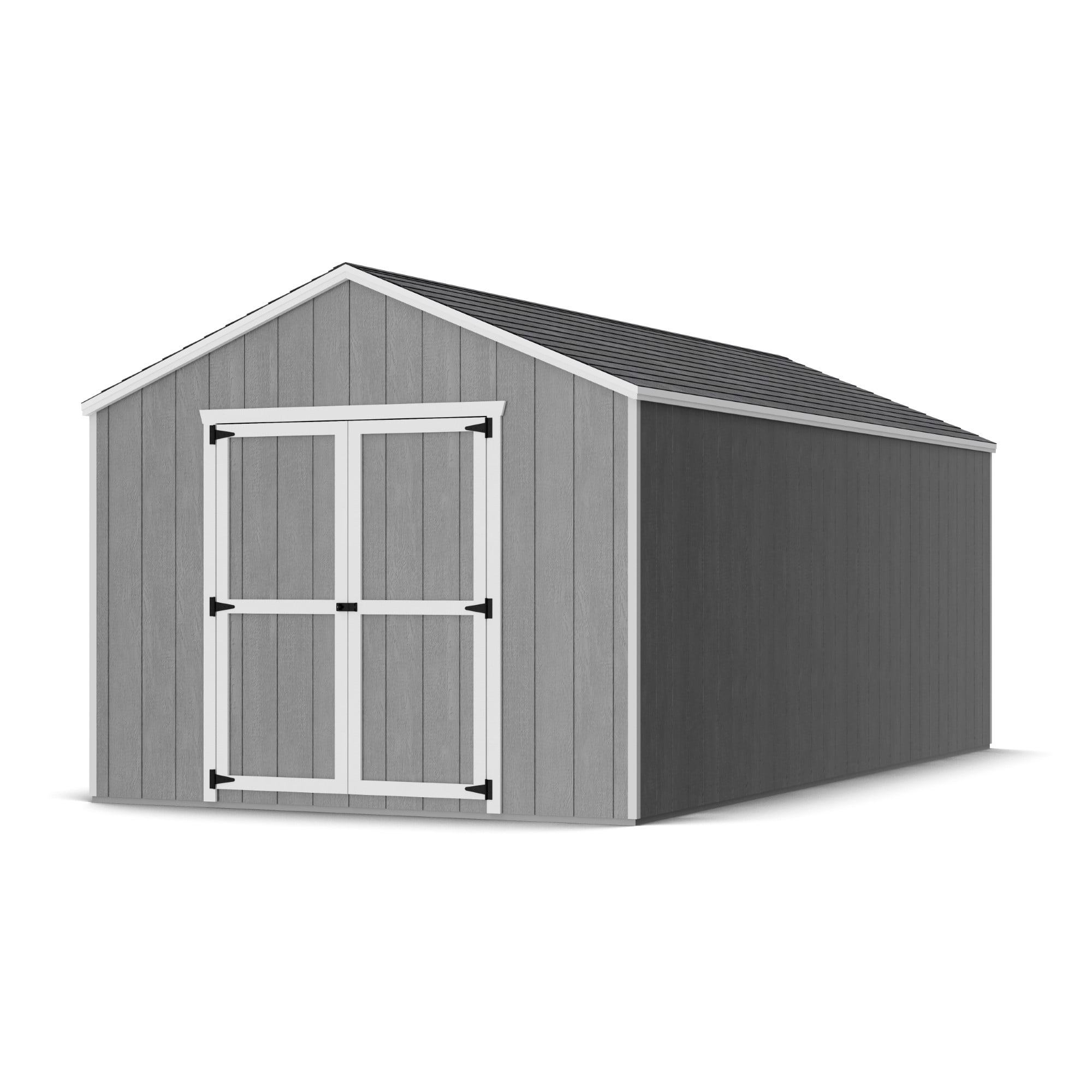 10' x 20' Gray and White Wooden Outdoor Storage Shed Kit