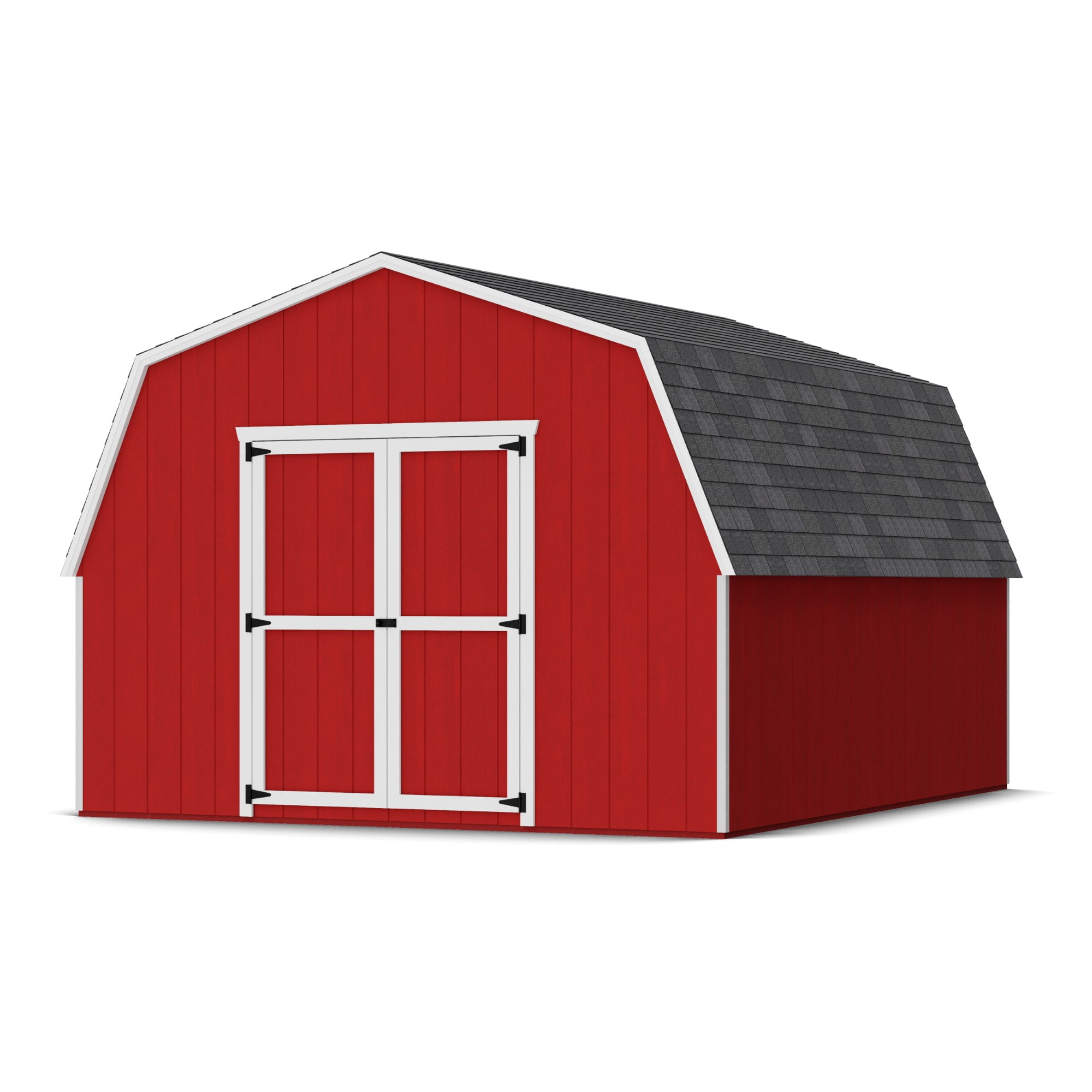 12x14 Red Wooden Gambrel Barn Storage Shed Kit