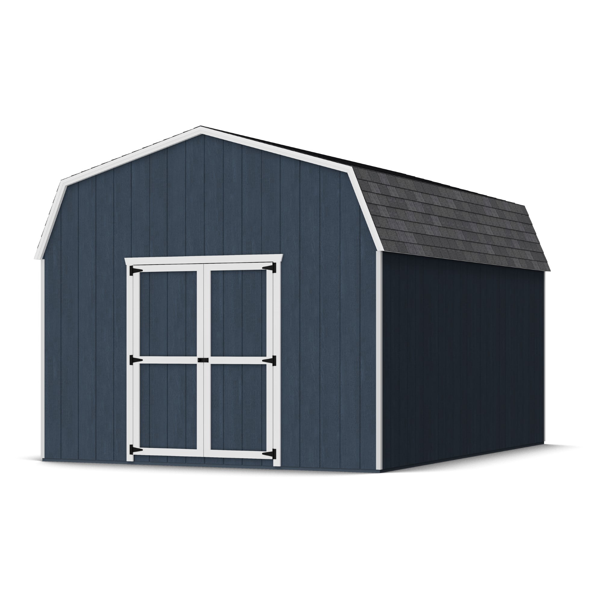 12' x 16' Blue Wooden Storage Shed Kit with Shelving