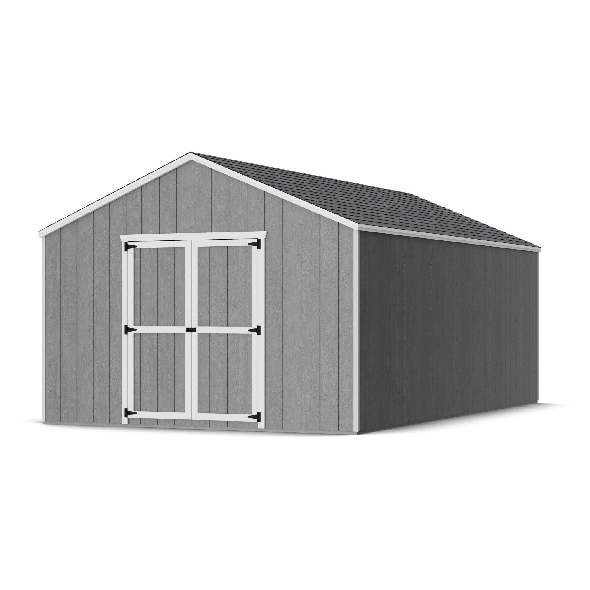 12' x 20' Gray Wooden Gable Storage Shed Kit with Floor