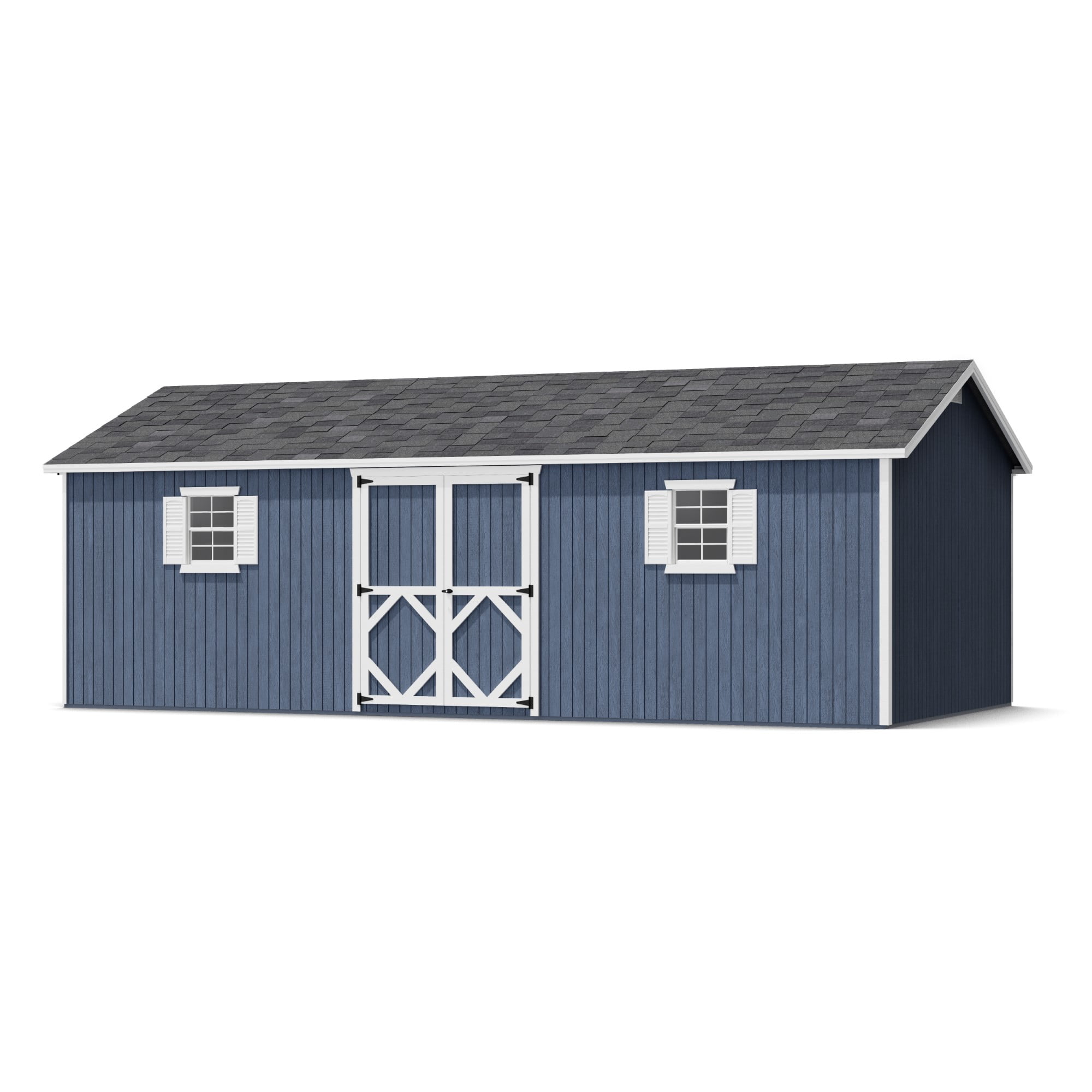 12' x 24' Blue Wood Workshop Shed Kit with Windows