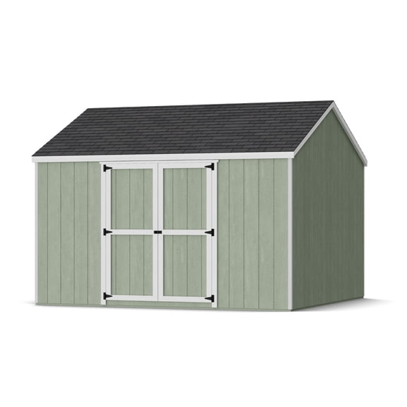 Little Cottage Co. 12x12 Value Gable Shed with Side Entry and Floor, Outdoor Wood Storage Do-It-Yourself Kit