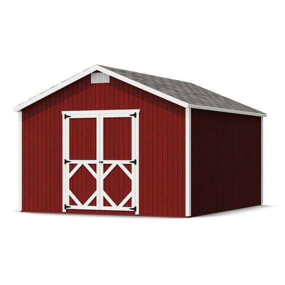 Little Cottage Co. 12x14 Classic Gable Shed with Floor, Outdoor Wood Storage Shed Do-It-Yourself Precut Kit