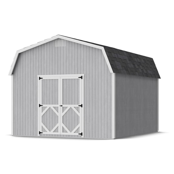 Little Cottage Co. 12x14 Classic Gambrel Barn with 6 ft. Sidewalls and Floor, Outdoor Wood Storage Shed Do-It-Yourself Precut Kit