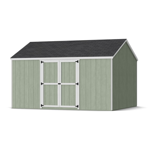 Little Cottage Co. 12x14 Value Gable Shed with Side Entry and Floor, Outdoor Wood Storage Do-It-Yourself Kit