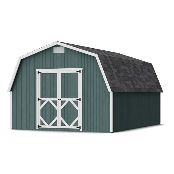 Little Cottage Co. 12x16 Classic Gambrel Barn with 4 ft. Sidewalls, Outdoor Wood Storage Shed Do-It-Yourself Precut Kit