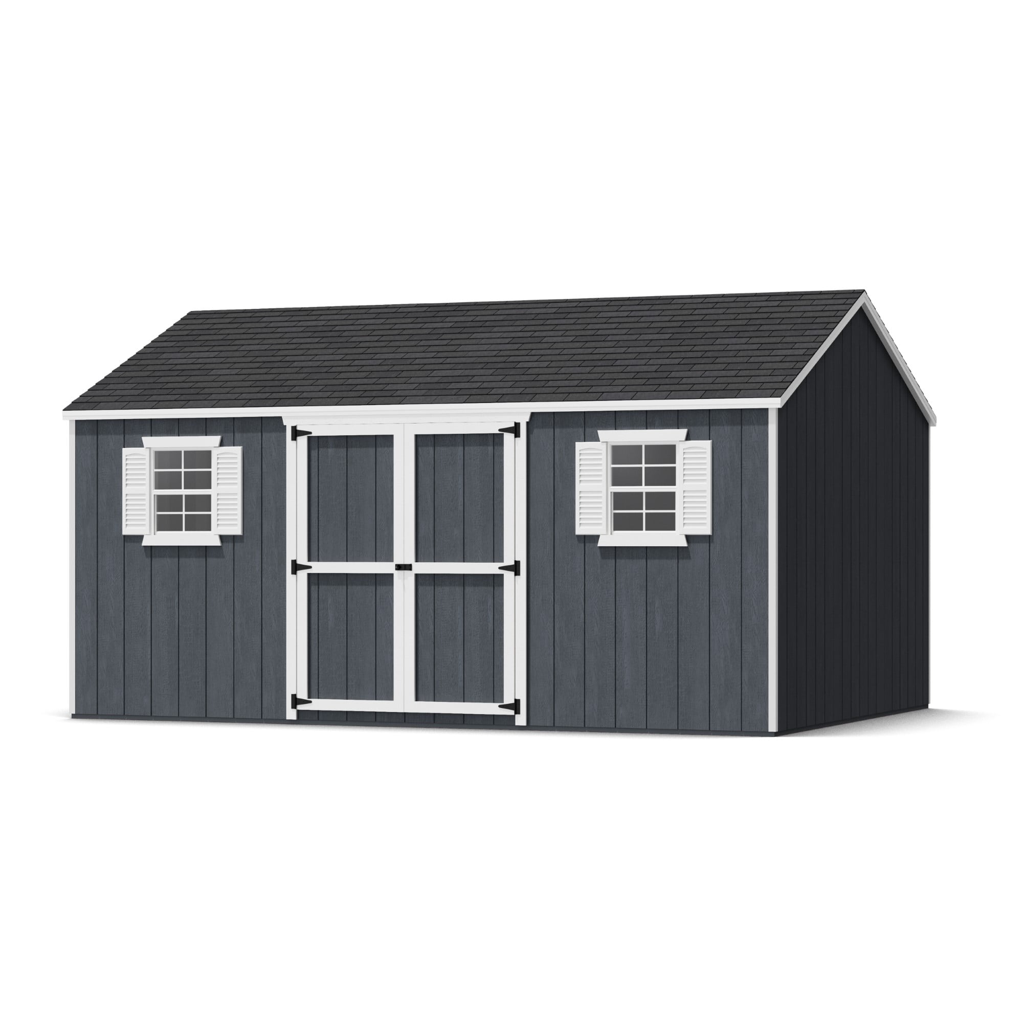 12' x 16' Brown Wood Storage Shed with Windows and Floor