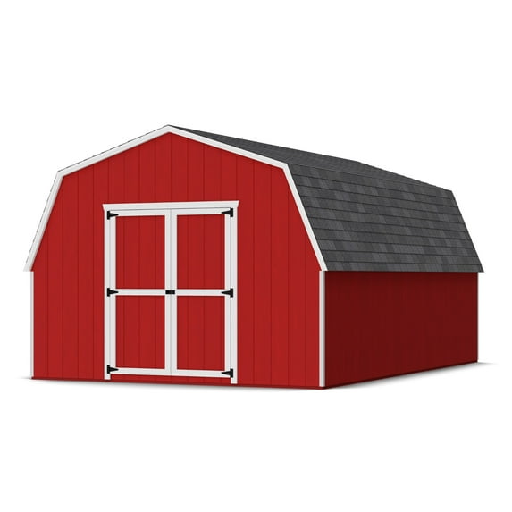 Little Cottage Co. 12x18 Value Gambrel Barn with 4 ft. Sidewalls, Outdoor Wood Storage Shed Do-It-Yourself Precut Kit