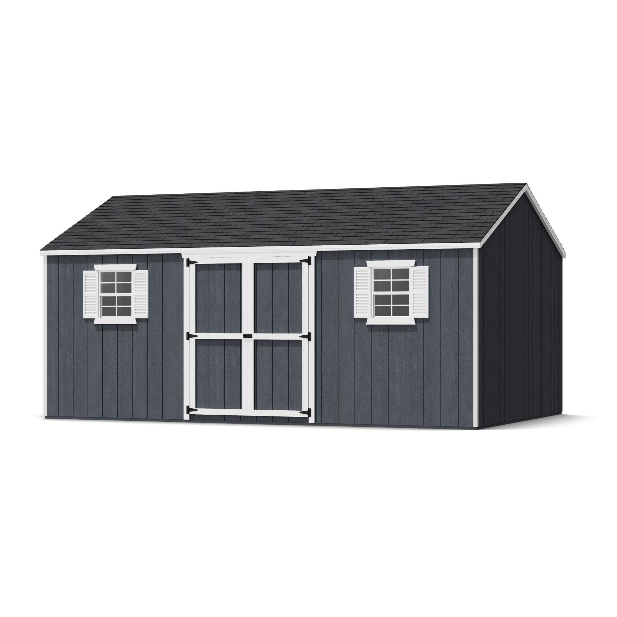 12x18 Dark Gray Wood Storage Shed Kit with Windows