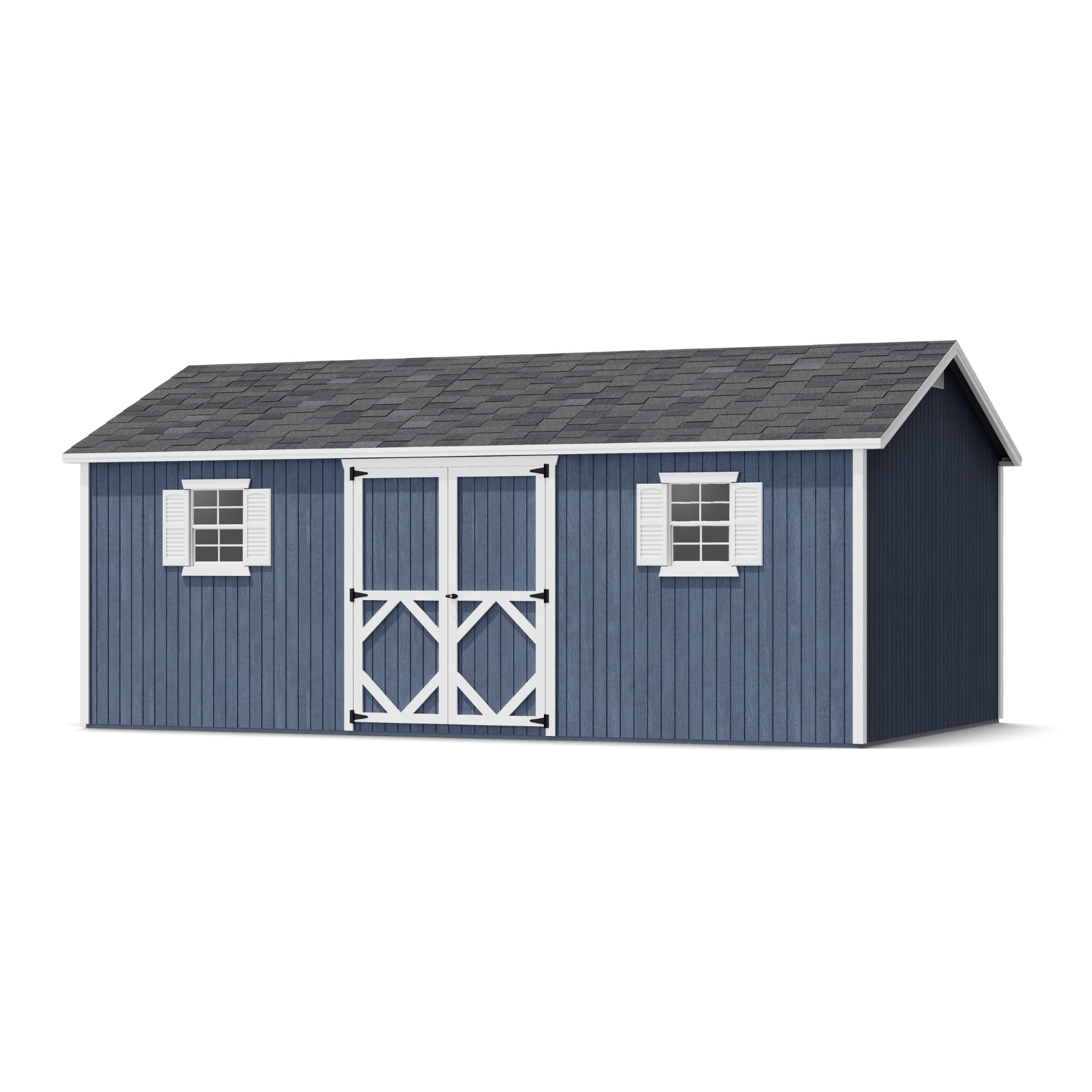 Classic Blue and White 12' x 20' Wood Workshop Shed Kit