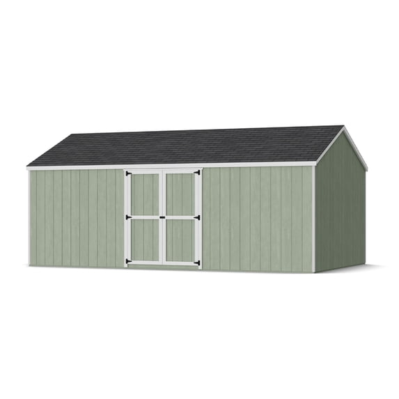 Little Cottage Co. 12x20 Value Gable Shed with Side Entry and Floor, Outdoor Wood Storage Do-It-Yourself Kit