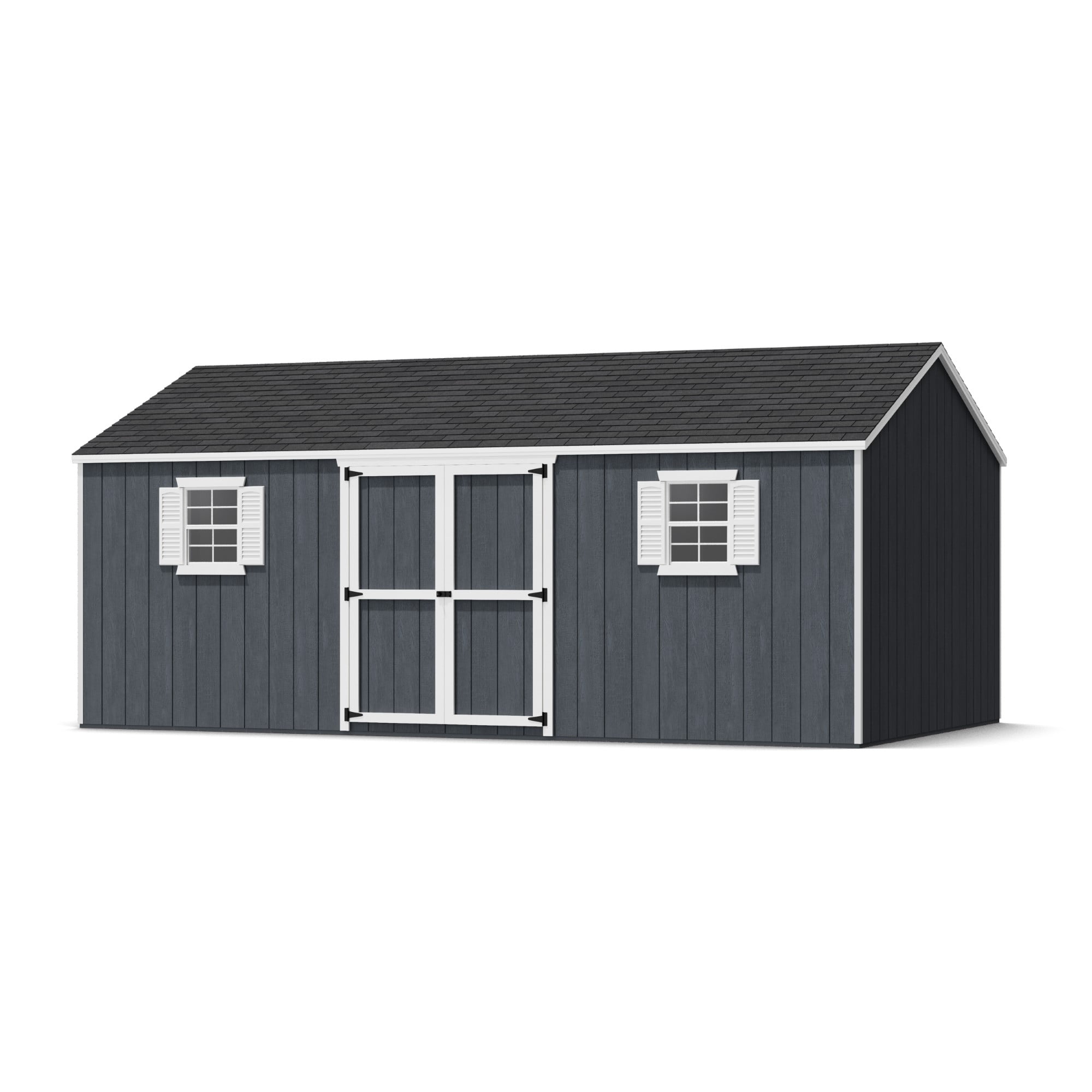 12' x 20' Dark Gray Wood Storage Shed Kit with Windows