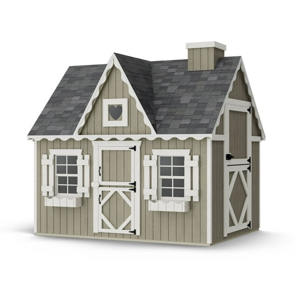Little Cottage Co. 6x8 Victorian Playhouse with Floor, Outdoor Wood Do-It-Yourself Kit