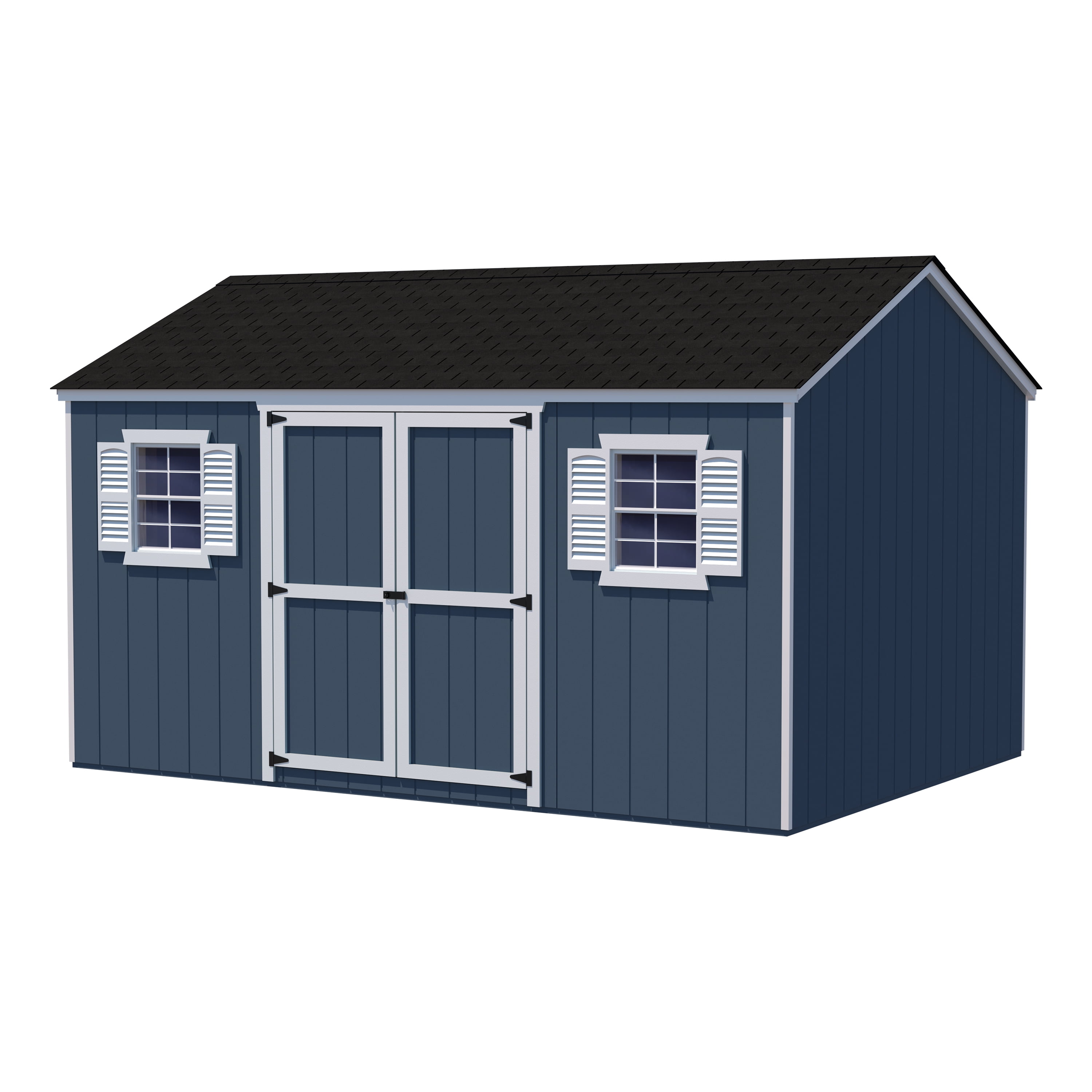 8 ft x 14 ft Blue Wooden Storage Shed Kit with Windows