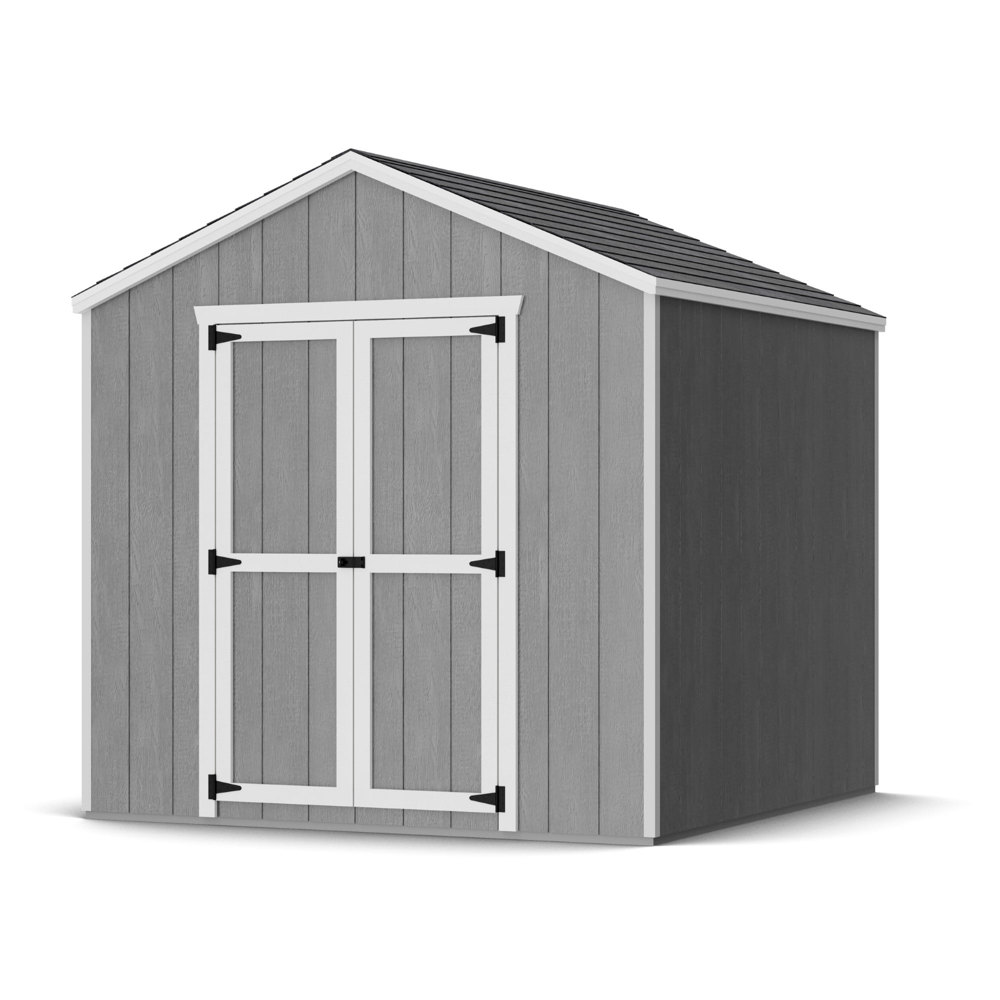 8x8 Gray Wooden Gable Shed Kit with Floor