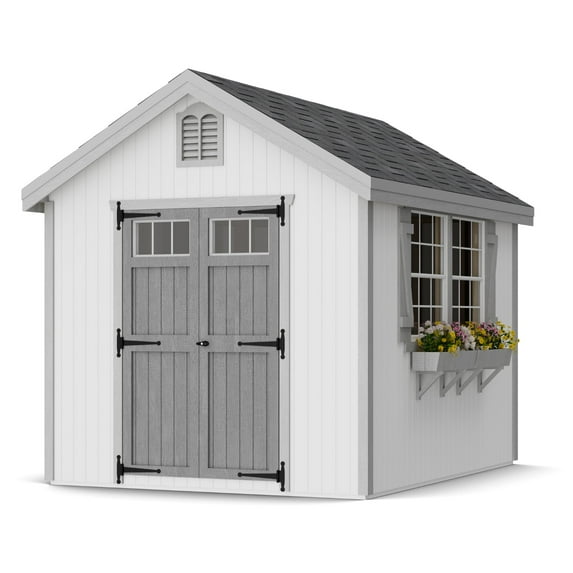 Little Cottage Co. 8x10 Colonial Williamsburg Shed with Operable Windows, Outdoor Wood Storage Do-It-Yourself Precut Kit
