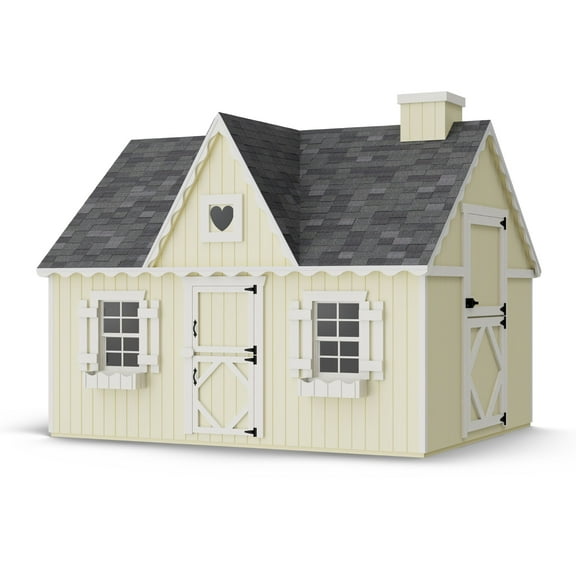 Little Cottage Co. 8x10 Victorian Playhouse with Floor and Loft, Outdoor Wood Do-It-Yourself Kit