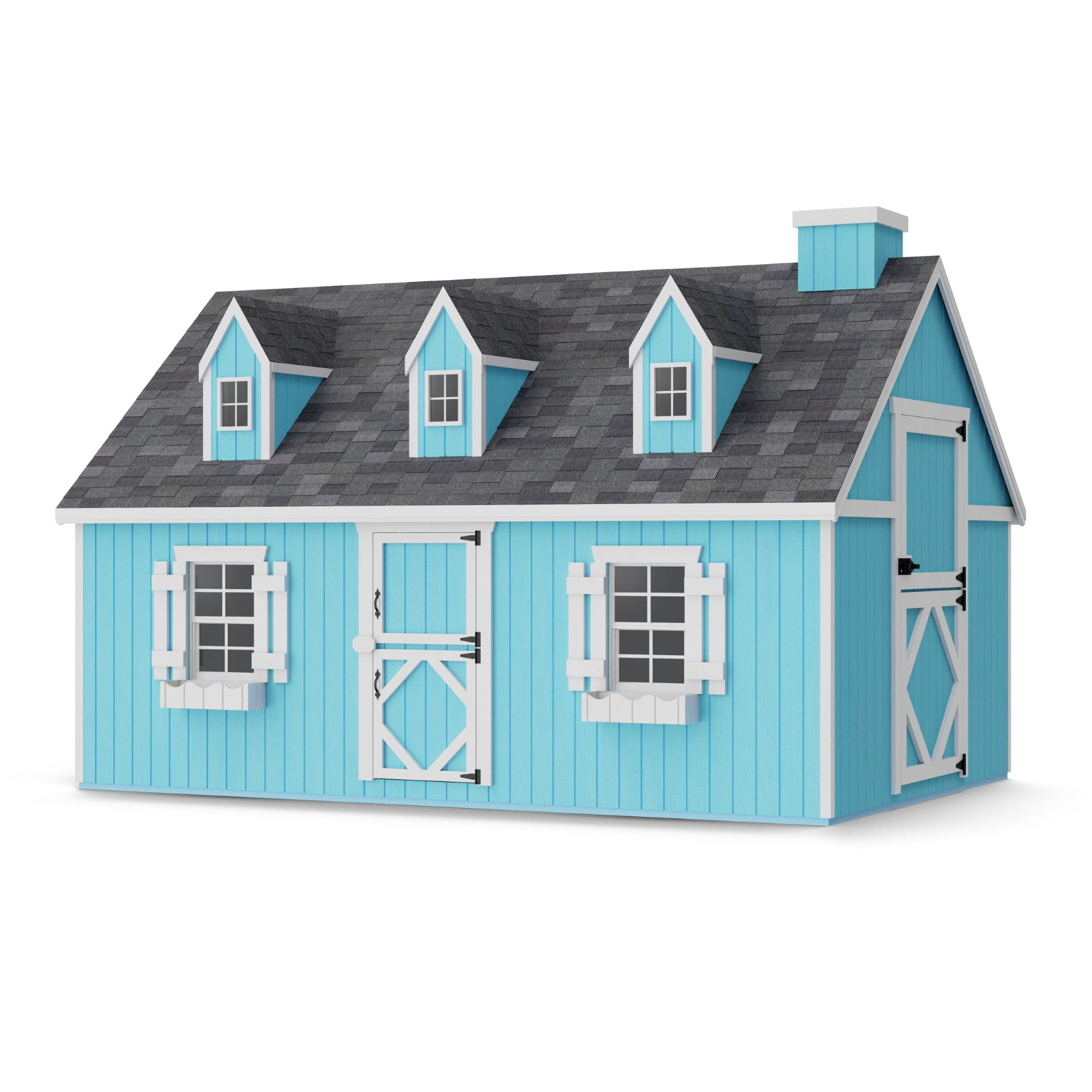 Cape Cod 8x12 Blue and White Wooden Playhouse with Floor