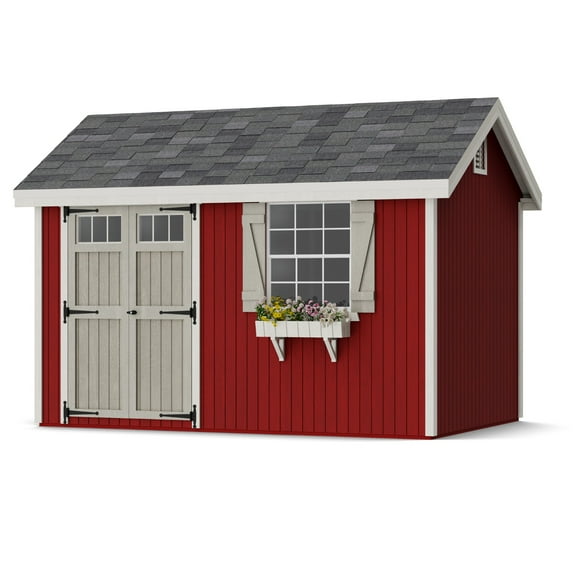 Little Cottage Co. 8x12 Colonial Pinehurst Shed with Operable Window, Outdoor Wood Storage Do-It-Yourself Precut Kit