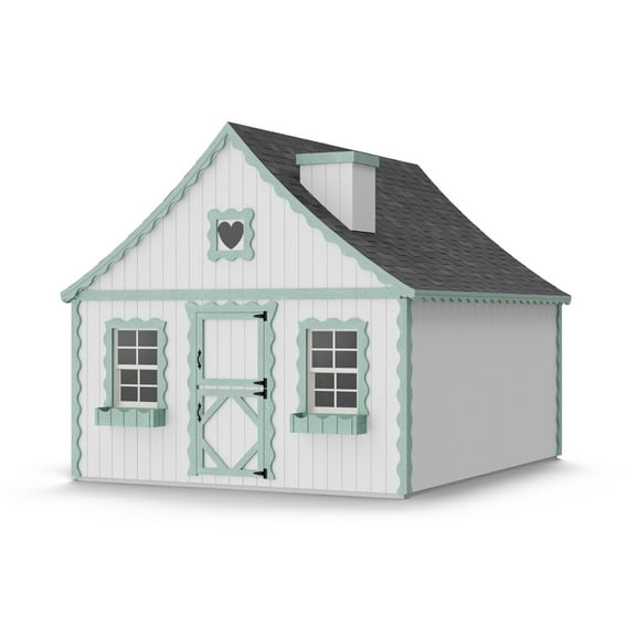 Little Cottage Co. 8x12 Gingerbread Cottage Playhouse with Floor, Outdoor Wood Do-It-Yourself Kit
