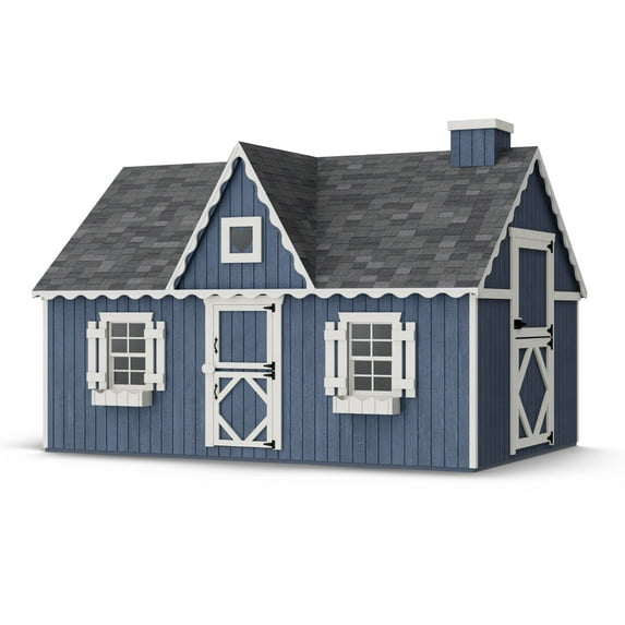 Little Cottage Co. 8x12 Victorian Playhouse with Floor and Loft, Outdoor Wood Do-It-Yourself Kit
