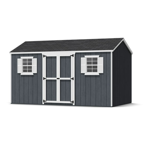 Little Cottage Co. 8x14 Value Workshop Shed with Operable Windows and Floor, Outdoor Wood Storage Do-It-Yourself Precut Kit